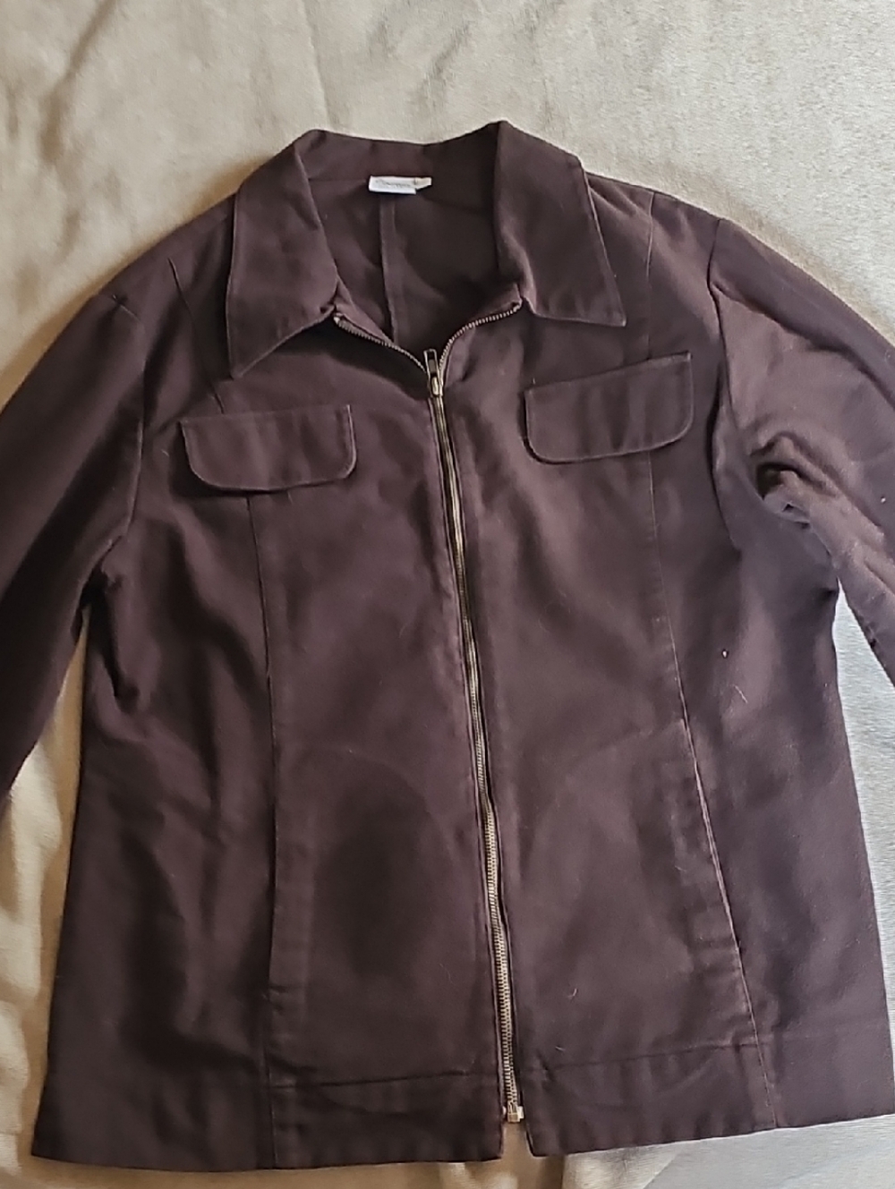 Garnet Hill Brown Zip-Front Jacket